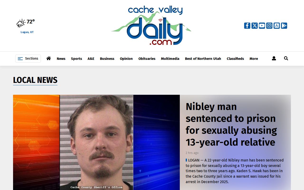 Cache County local news and booking record coverage at Cache Valley Daily